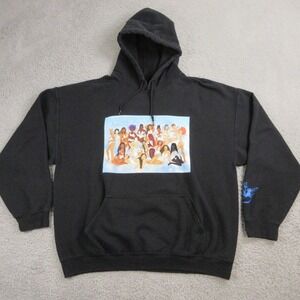 Boys Lies Womens Heaven Sighs Hoodie One Size Pullover Sweater Logo Black Cherub